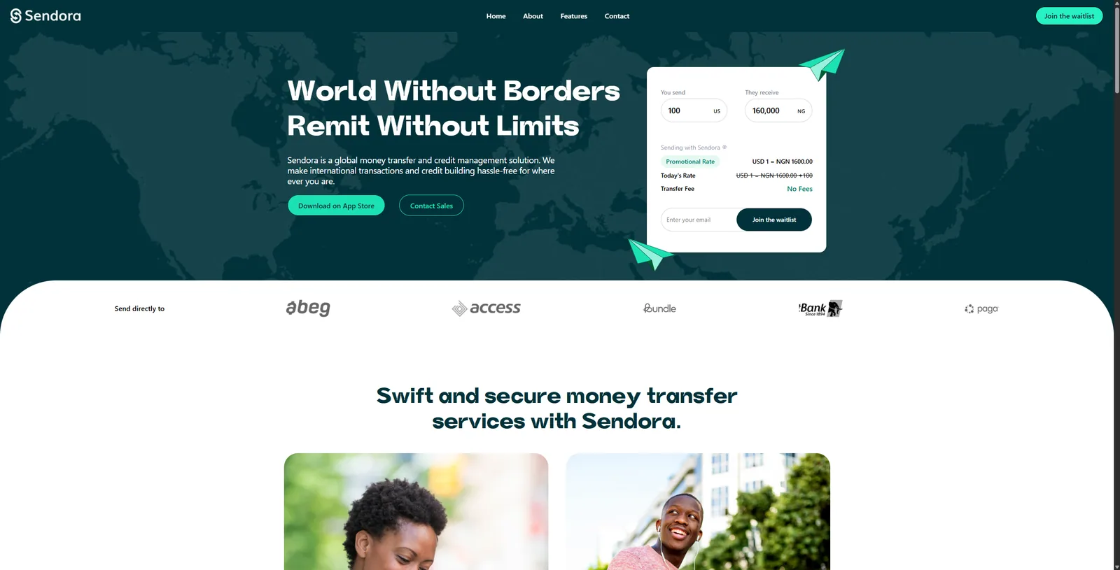 Sendora — Screen 1