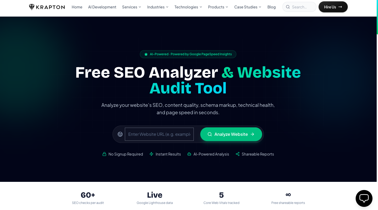 Free SEO Analyzer & Core Web Vitals Checker: Audit Any Website in Seconds